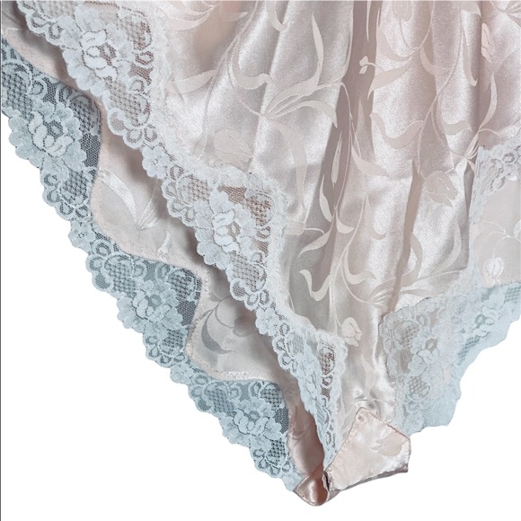 Vintage Laura Adams Womens Satin Silk Lace Teddie Lingerie Size Small - Picture 4 of 10